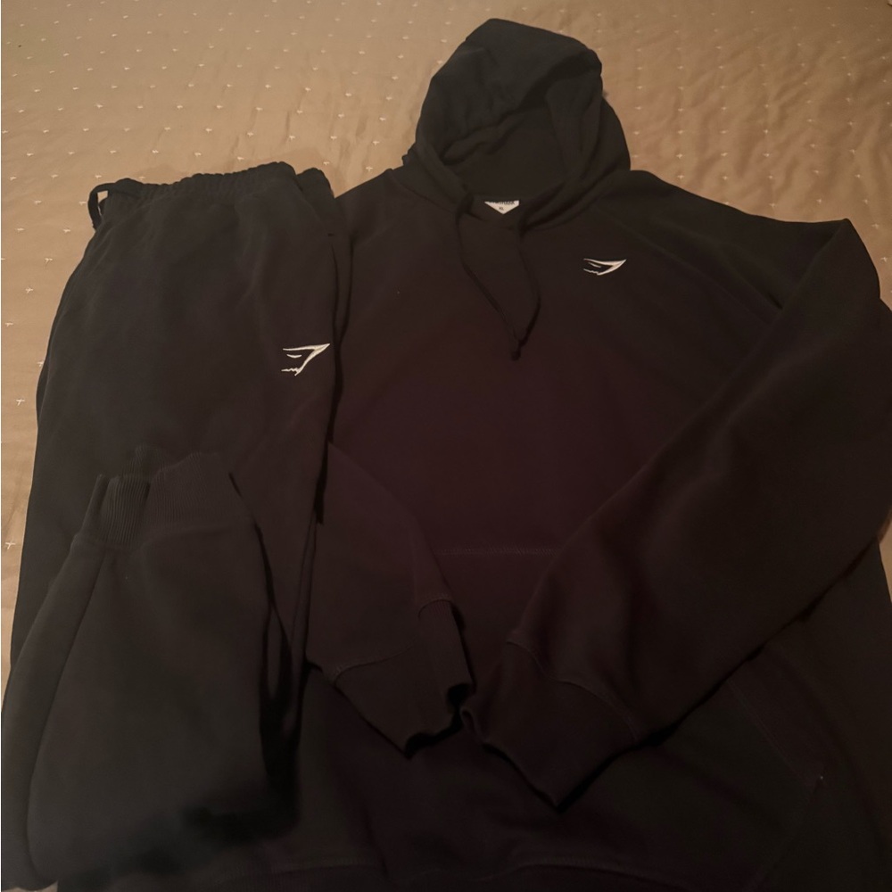 Gym Shark Black Hoodie and Sweatpants Set